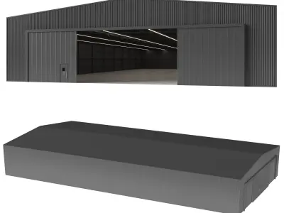 Warehouse Hangar interior exterior 3D model