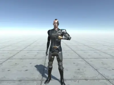 Cyberpunk Character Low-poly 3D model purchase