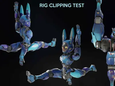 Wabbit Wobot - The antrhopomorphic rabbit SCI-FI ROBOT Low-poly 3D model