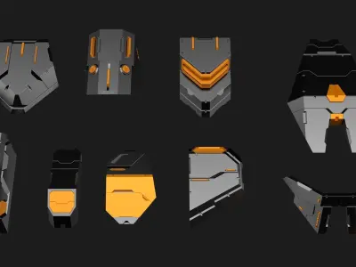 Sci-Fi Details Kit-Bash Set VOL02 3D model
