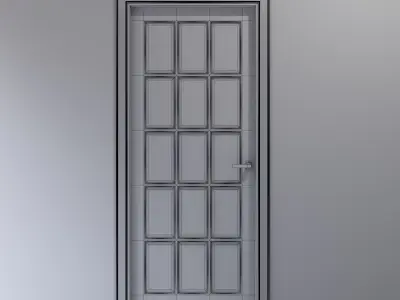 Elegant interior door with glazing 3D model