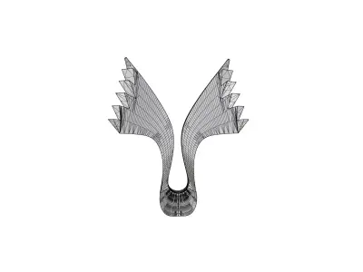 Abstract wings Sculpture 3D model