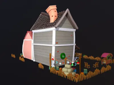 Asset - Cartoons - Background - House 3D model