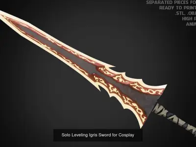 Solo Leveling Igris Full Armor and Sword for Cosplay 3D Model Pack