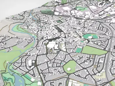 Cityscape Parthenay France 3D model