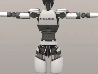 Police Bot LP Low-poly 3D model