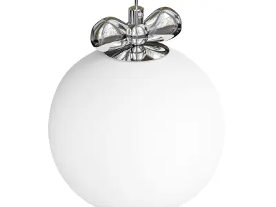 Modern Silver Pendant Light with Adjustable Hanging 3D model