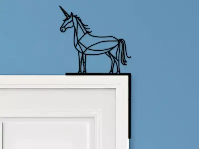 Unicorn Door Corner Decor 3D print model