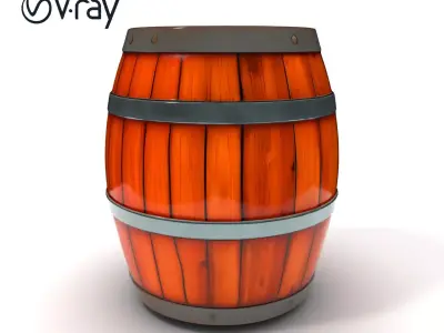 Rustic Wooden Barrel Model Pack for Environment Design Low-poly 3D model