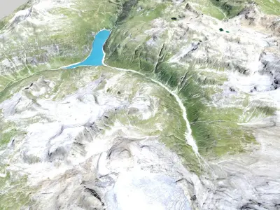 Mountain landscape Zervreilahorn Swiss Lepontine Alps 3D model