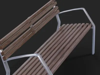 Romantico Barcelona Bench Low-Poly Low-poly 3D model