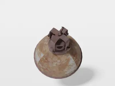 Rusted industrial lamp Low-poly 3D model