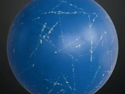 Heavily Scratched Blue Painted Metal PBR Seamless Texture
