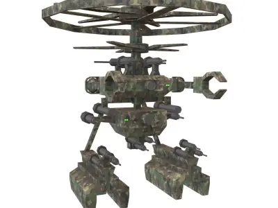 Cartoon Weapon Drone Robot V1 006 Low-poly 3D model