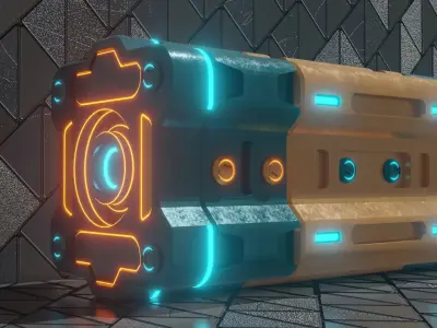 Sci-Fi box Low-poly 3D model 3