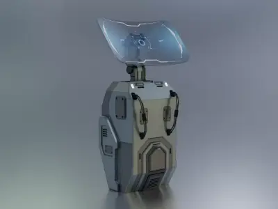 Sci-fi panel Low-poly 3D model