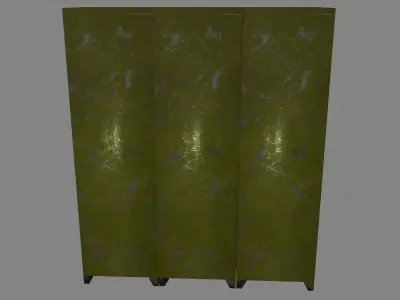 locker 5 three cupboards Low-poly 3D model
