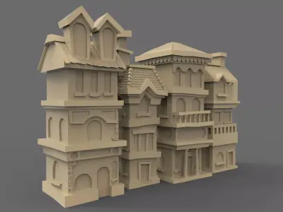 House street Low-poly 3D model
