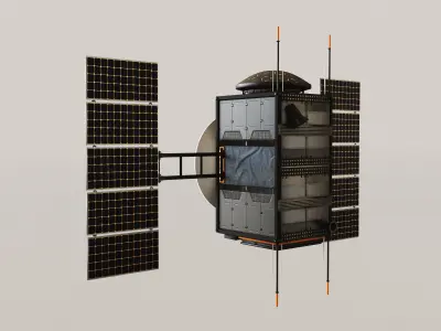 Science Probe Satellite Low-poly 3D model