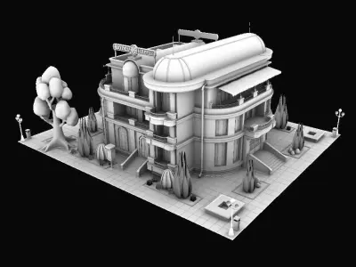 Model STYLIZED BUILDING - Hotel 4 3D model