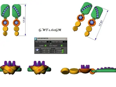 Light wt Women Diamond Earrings  3D print model