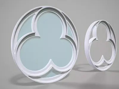 Highpoly Circular Gothic Window Type1 3D model