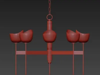 Davis 6 Light LED Chandelier 3D model