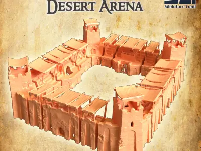 Small Desert Arena Tabletop Terrain 28 mm 3D print model