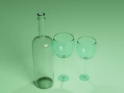 Some light weight Galssware Free low-poly 3D model