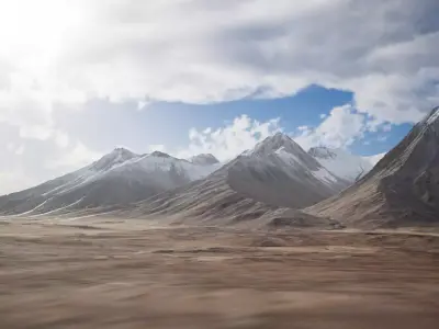 Plateau  mountain range  peak  snow-capped mountain 3D model