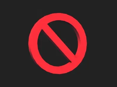 No entry sign Low-poly 3D model