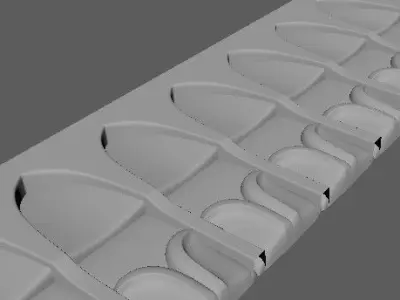 carved baguette 3D model 9