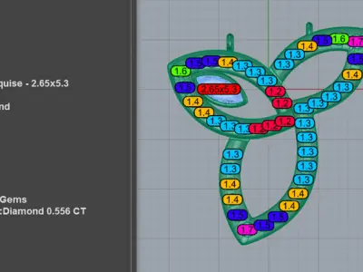 Trinity Diamond Pendant Necklace 3D print model