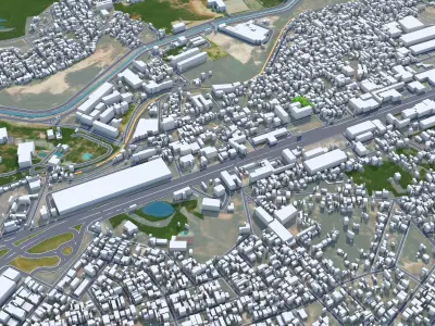 Betim Brazil Low-poly 3D model