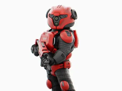 CYBER SOLDIER MECHA   RIGGED 3D model