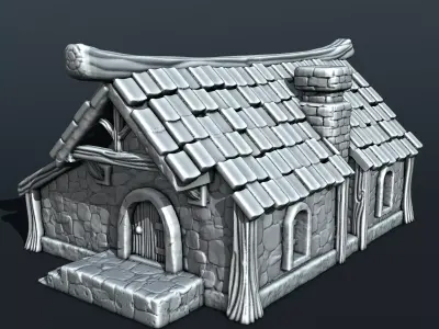 medieval house 3D print model