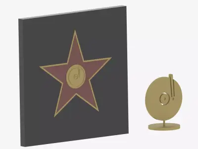 Hollywood Walk of Fame Music Icon 3D model