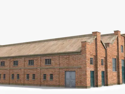 Factory x11 Low-poly 3D model