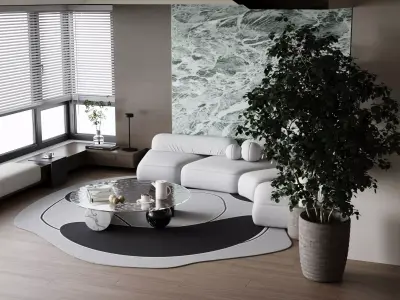 Contemporary Living Lounge 3D model