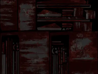 Heavily-rusted Metal Square door Low-poly 3D model