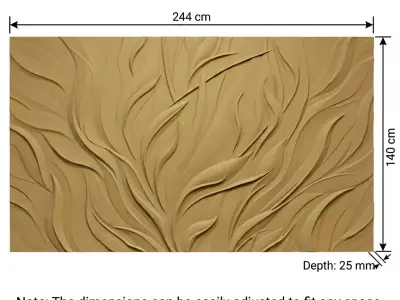 Modern floral Relief Panel Wall Decor Set STL Mural CNC 354 3D model