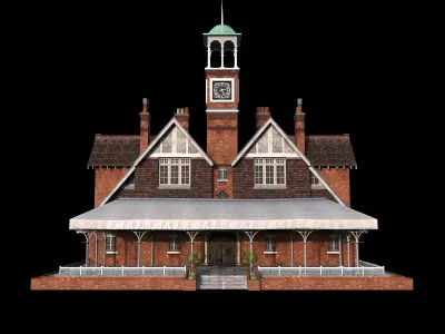 Building Old Low-poly 3D model