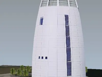 Exploration Tower lowpoly 3d model Low-poly 3D model