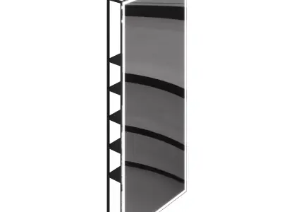 Mirror for Barber Shop with LED Stripe 3D model