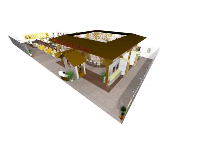 Exhibition Pavilion Booth Low-poly 3D model