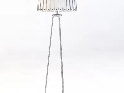 Acacia Wood Shade Floor Lamp 3D model