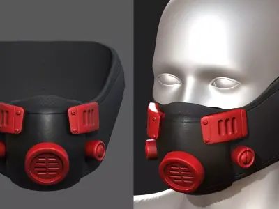 Gas mask scifi military futuristic  Low-poly 3D model