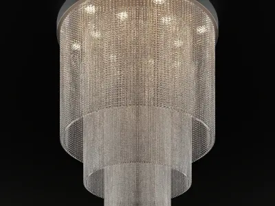crystal chandelier made of metal and glass Free 3D model