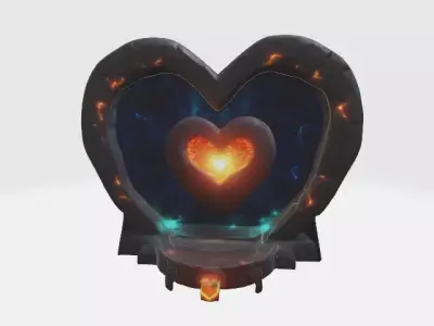 A Heart-Shaped Portal Low-poly 3D model