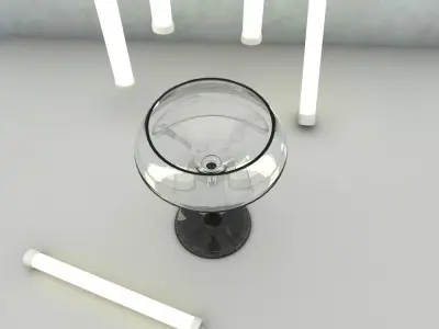 3D Cocktail glasses stylish and elegant royal tableware 3D model